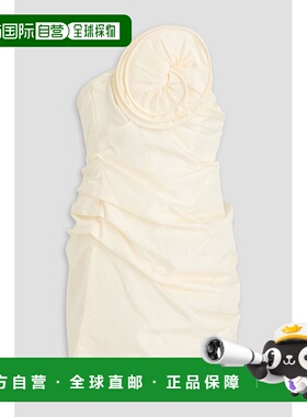 1h可退 香港直邮magda butrym 女士 无肩带花朵装饰真丝塔夫绸迷