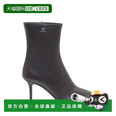 1h可退 香港直邮Courreges 女士 方頭皮革踝靴 425SAB048AG0044