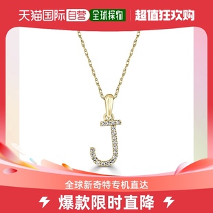 Gold yellow Initial Necklace Diamond sabrina14k 美国