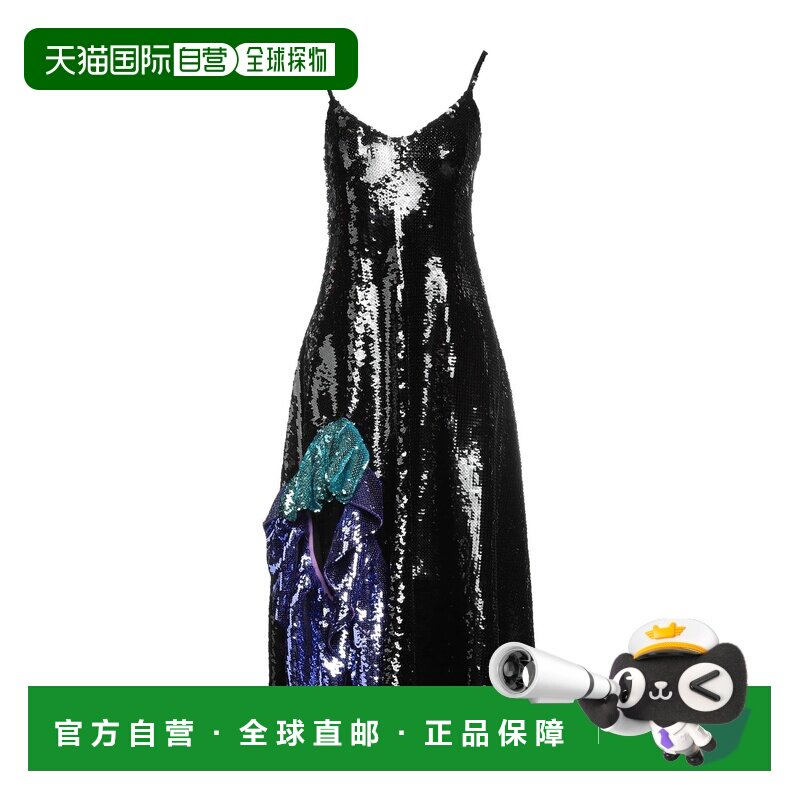 1h可退 香港直邮LOEWE 罗意威 女士 中长连衣裙 black黑色 舒适时