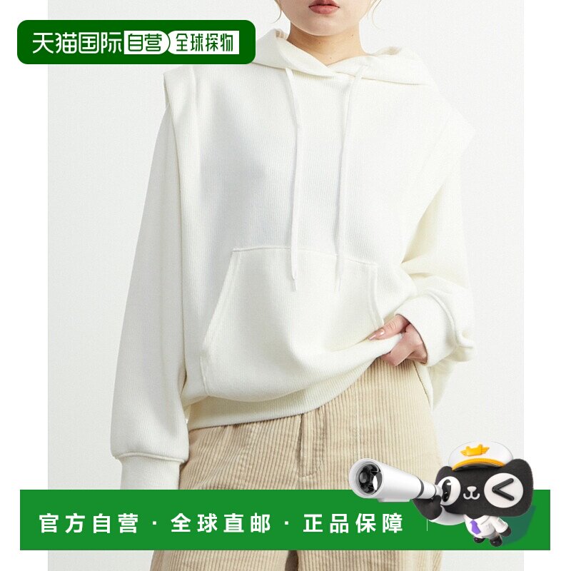 1h可退 日本直邮A_ 女装 宽松连帽衫 半拉链肩部褶饰设计 A0553UT