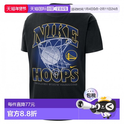 日本直邮Nike 金州勇士队侧边半袖T恤 GSW MAX90 [HQ1269010] 篮T