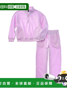 自营New Balance 2pc 1/4-Zip Pullover & Wide Leg Pant Set - p