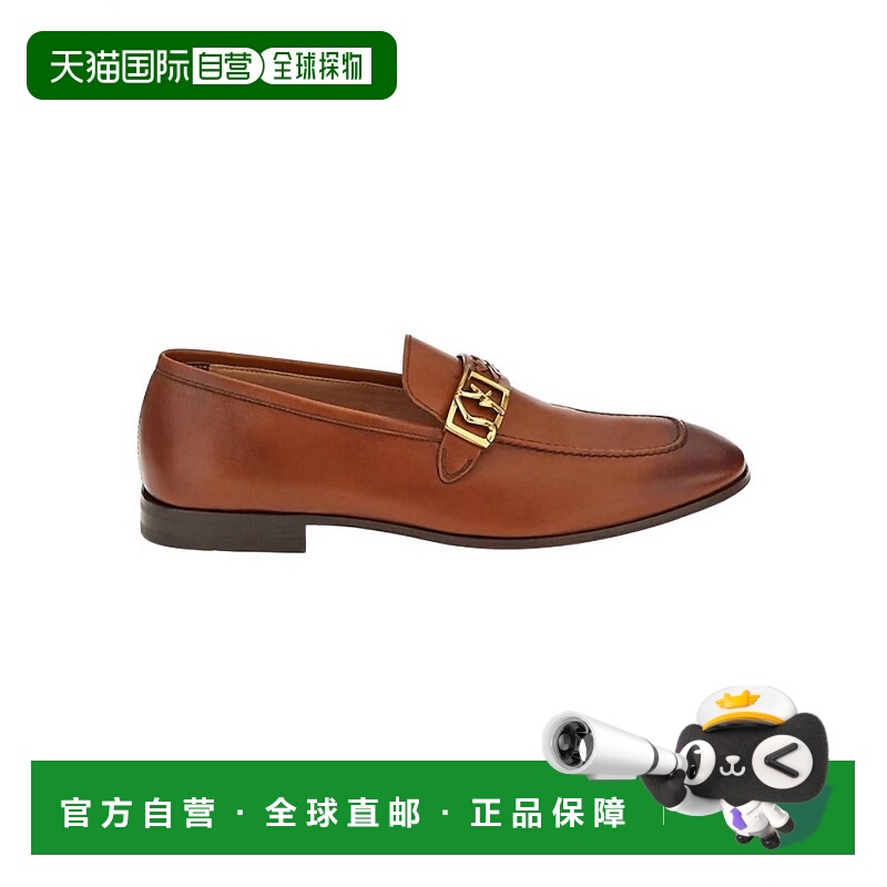 自营salvatore ferragamoMen's Leather Loafer Shoes In Beige-B
