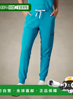 自营 members onlyValencia Jogger女式磨砂裤-蓝绿色 美国奥莱直