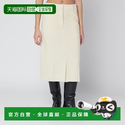 香港直邮Jil Sander 吉尔 桑达 女士 VANILLA-COLOURED 羊毛半身