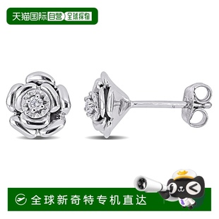 純銀 白色 Max 鉆石花卉耳釘 美國奧萊 自營925 直發(fā) Mimi