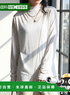 1h可退 日本直邮antiqua女士宽松长袖T恤 半高领不对称设计 PA038