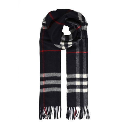 BURBERRY 女士围巾 3993734 CO 深蓝色 Check Scarf