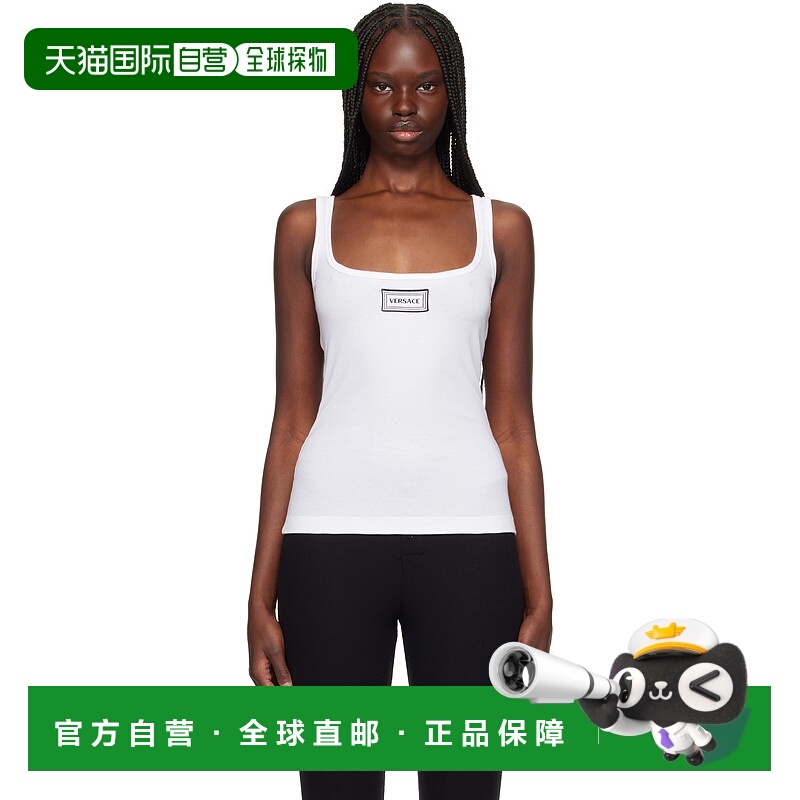 香港直邮潮奢 Versace 范思哲 女士 白色 Rib & Embroidery Patch