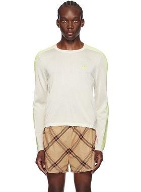 潮奢 Wales Bonner 男士 灰白色长袖 T 恤 IZ1889