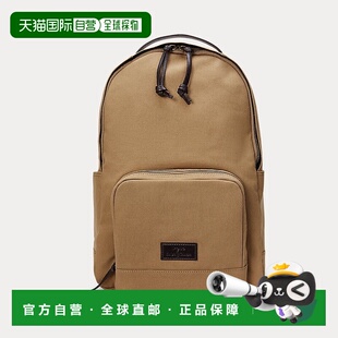 自营欧洲直邮RALPH LAUREN拉夫劳伦Polo带皮革饰边的帆布背包