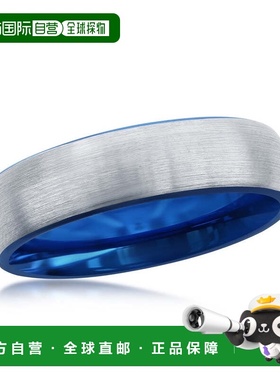 自营blackjackBACKJACK 蓝色 & 银色 6 毫米钨戒指 - 银色 美国奥