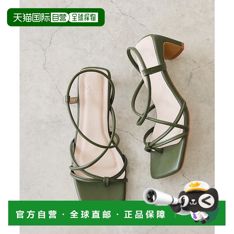 日本直邮Menue 多连装饰带5.5厘米跟高凉鞋 [ME8623BW01931]
