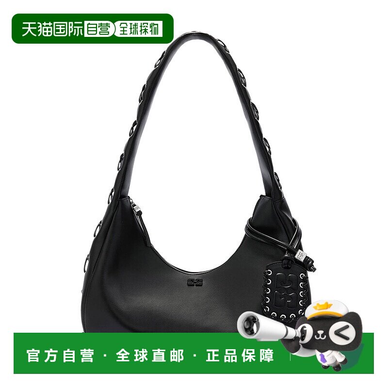 香港直邮GANNI 女士单肩包 A7295099 AW2025 黑色 Ganni Bags