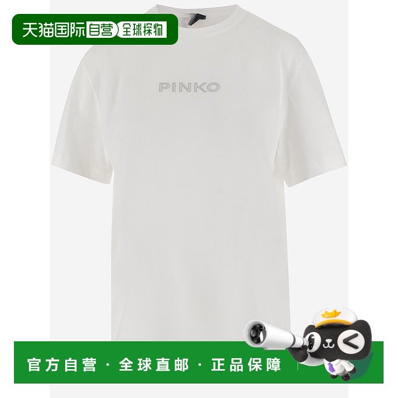 香港直邮PINKO 女士T恤 105526A2S1Z05 AW2025 白色 Strepitoso T