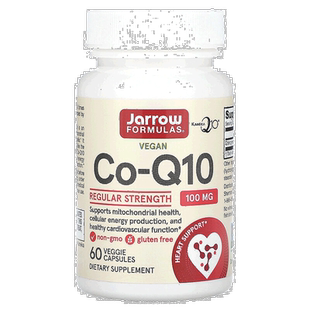 香港直发Jarrow辅酶Q10促进细胞能量产生胆固醇抵抗无麸质60粒