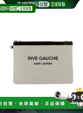 1h可退 香港直邮Saint Laurent 圣罗兰 男士 Rive Gauche印花手拿