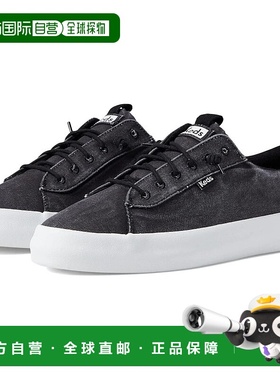 自营Keds Kickback Sneakers Womens Black Canvas Slip On Platf