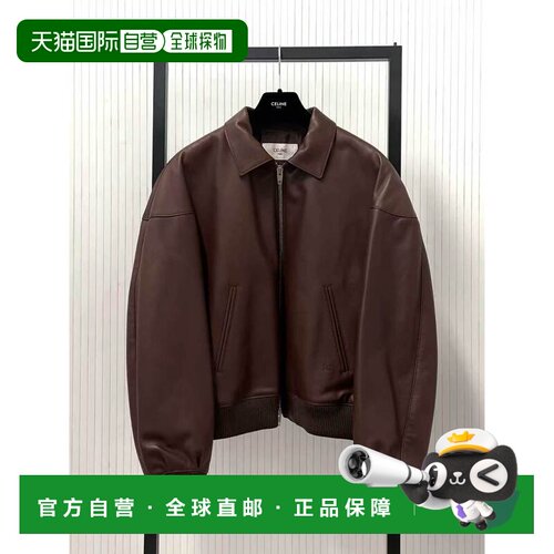 香港直邮CELINE 男士皮衣 RV1RE978W19BR AW2026 棕色 长袖皮夹克