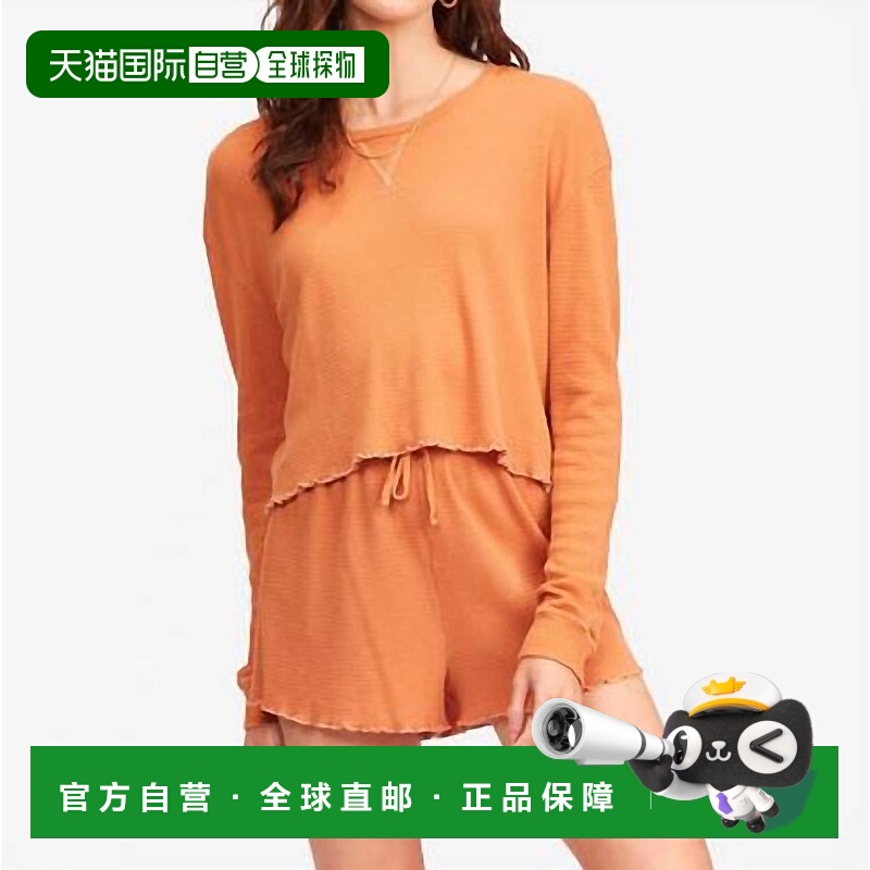 自营billabongPick Me Up Waffle Knit Long Sleeve Top In Toffe