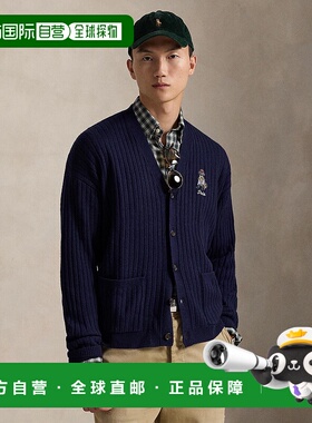 1h可退 日本直邮Polo Ralph Lauren 男装 oversized V领羊毛刺绣