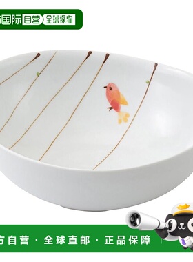 【日本直邮】Hasami 瓷碗和盘子 容量约 730ml Humming 红色 2538