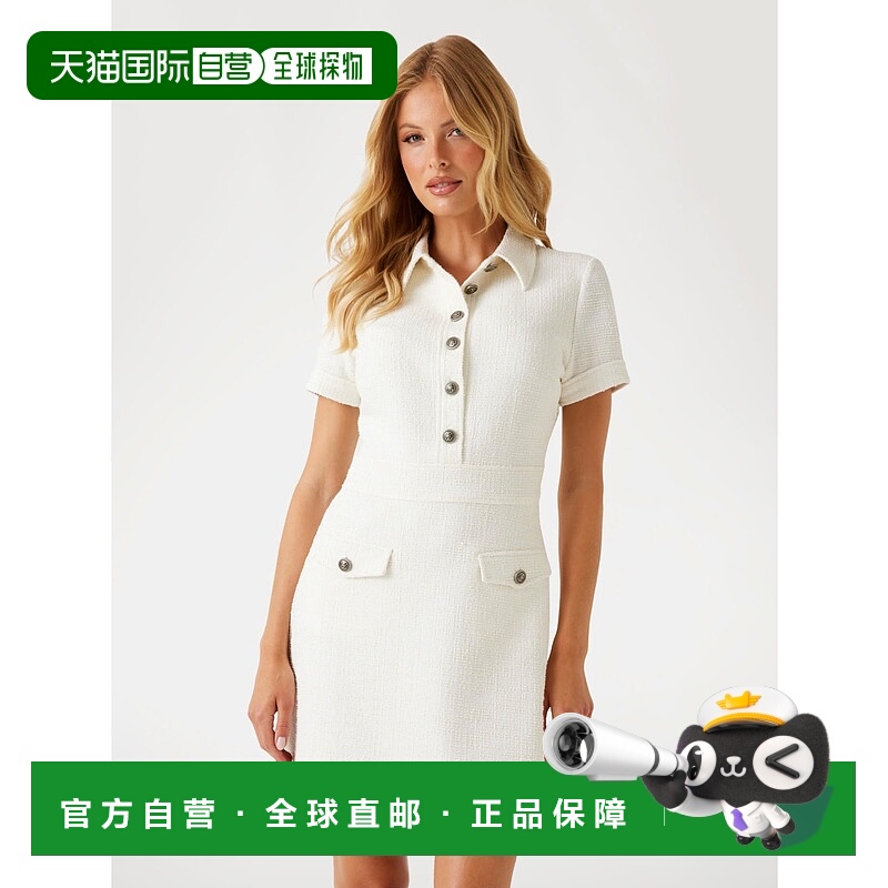 日本直邮GUESS Tamara Belted Tweed气质连衣裙