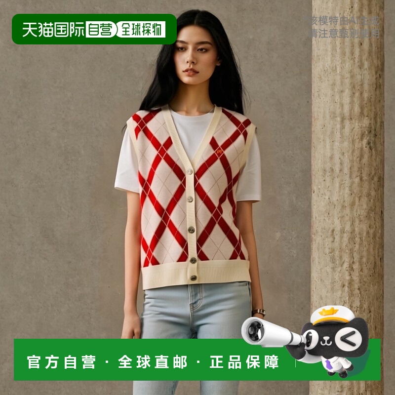 韩国直邮MALBON GOLF 女士棉马甲M4322PKV11CRM Pattern Botton Ve