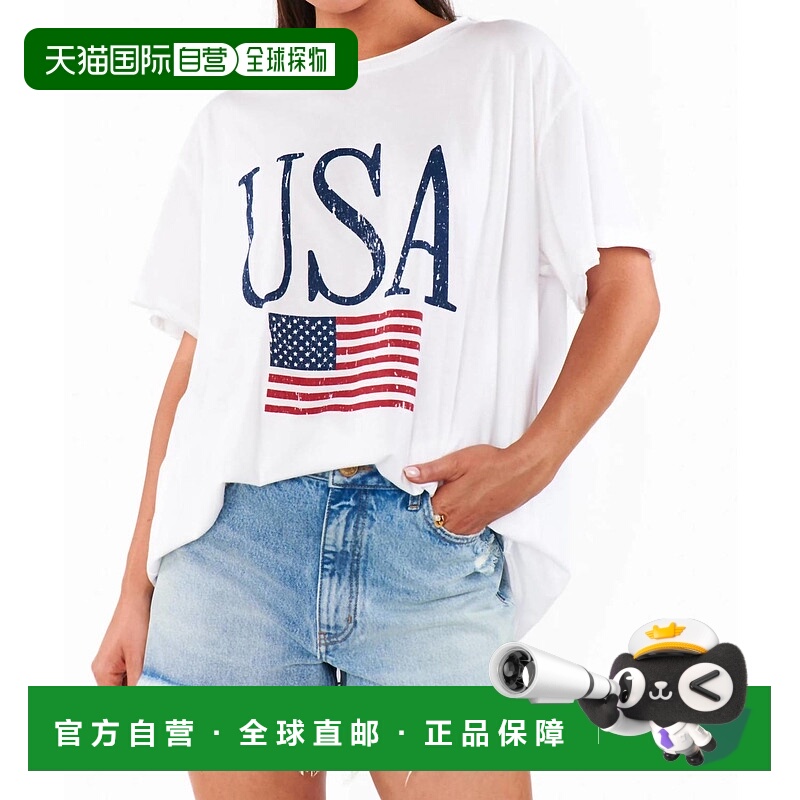 自营show me your mumu机场T恤美国国旗图案-美国国旗图案 美国奥