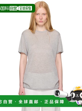 1h可退 香港直邮潮奢 TOTÊME 女士 灰色 T 恤 253WRT0531YA0079