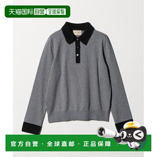 日本直邮UNITED ARROWS 钩针纹 POLO领 针织上衣