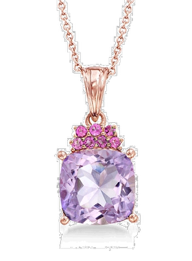 自营ross-simons罗斯-西蒙斯紫水晶和。纯银 18 克拉玫瑰金红榴石