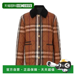 休閑時尚 香港直郵Burberry 格紋菱格絎縫夾克 80604871高端流行