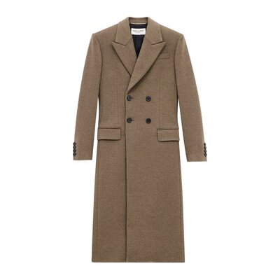 Saint Laurent 长袖羊毛羊绒大衣 798009Y8I75