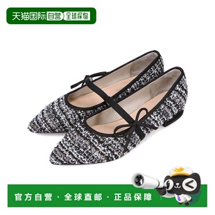 1h可退 日本直邮ORiental TRaffic 女装 绗缝面料拼接缎面 平底尖