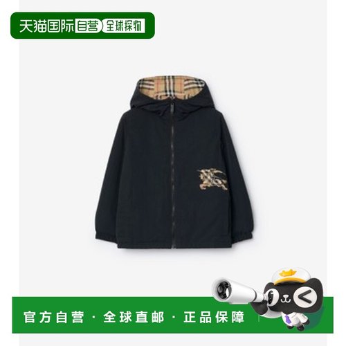 欧洲直邮BURBERRY（博柏利）双面两穿格纹连帽外套