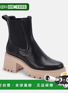 自营 Dolce Vita Hawk H2O女式美国6码黑色皮革防水靴ZPO3559-黑