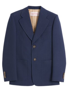 VALENTINO 男士夹克 VCEG959EBD51 CO 蓝色 长袖西装外套