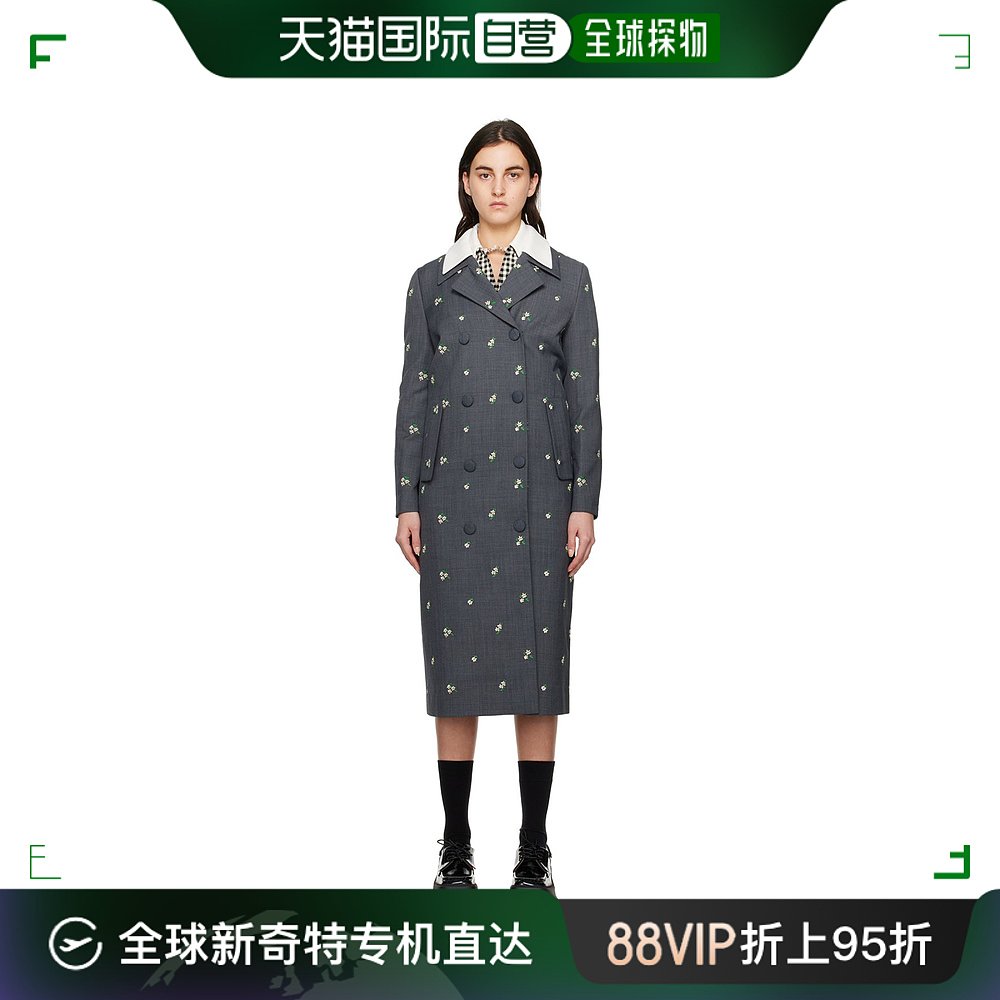 香港直邮潮奢 SHUSHU TONG女士灰色刺绣大衣 AW22CO05