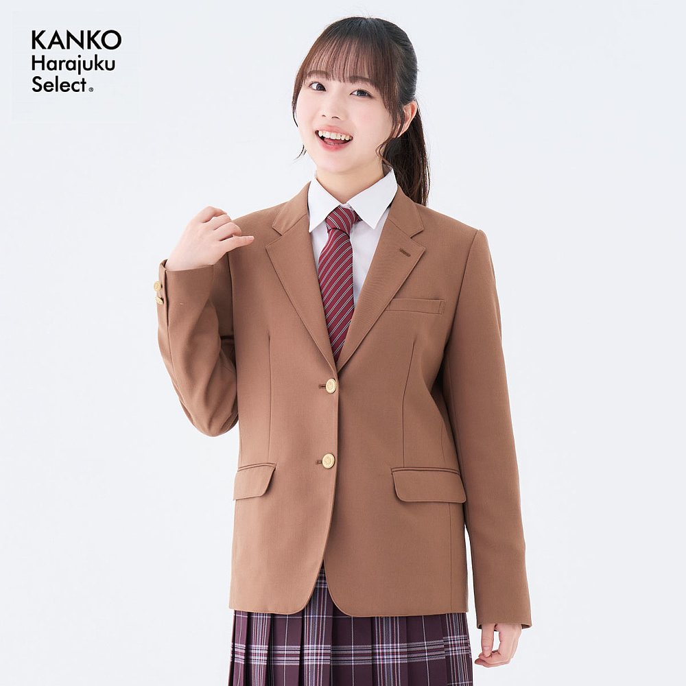 日本直邮制服西装外套女士西装外套驼色学生高中入学毕业KHS116