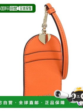 日本直邮Kate Spade 配饰 女士卡片夹 皮革 橙色 Sylvia 挂绳 PWR