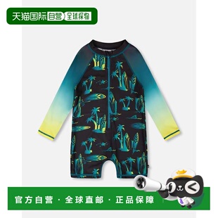 自营deux par deuxOne-Piece Long Sleeve Rashguard Black Surf