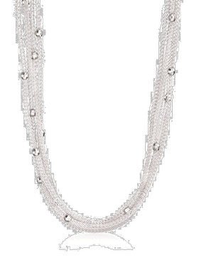 自营Ross-Simons 意大利纯银 5 股串珠网状项链 - 17 英寸 美国奥