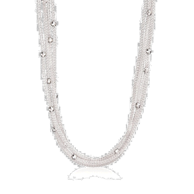 自营Ross-Simons 意大利纯银 5 股串珠网状项链 - 17 英寸 美国奥