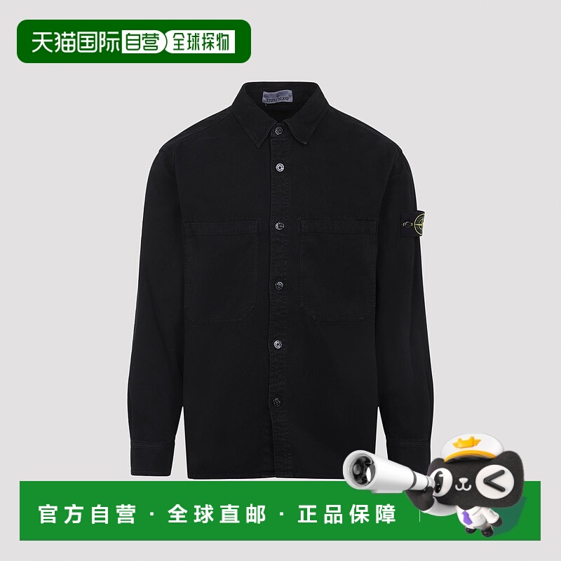 1h可退 香港直邮Stone Island 石头岛 男士 標誌貼片長袖襯衫 K2S