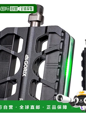 【日本直邮】GORIX 自行车平踏板 GX-FLOWLIGHT 3 轴承LED灯脚踏