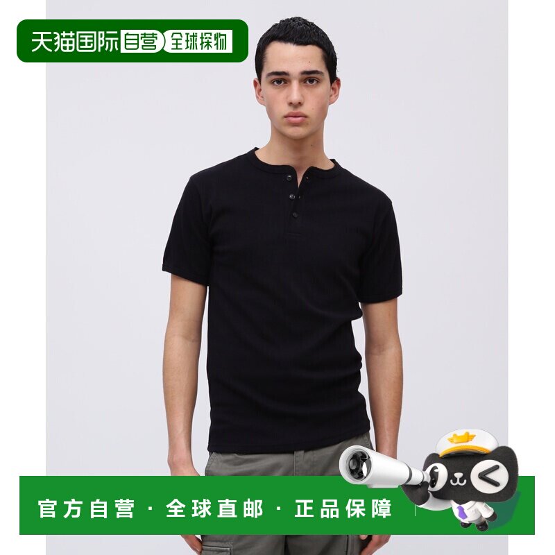 日本直邮DAILY RIB S/S HENLEY NECK T恤短袖半袖 - 实物图