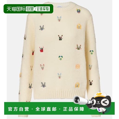 香港直邮LOEWE 罗意威 女士 x Louis Wain 刺绣羊毛毛衣