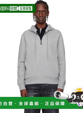 1h可退 香港直邮BOSS 波士 男士 灰色 Stretch Cotton Logo Detai